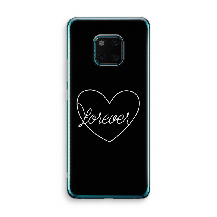 Forever heart black: Huawei Mate 20 Pro Transparant Hoesje