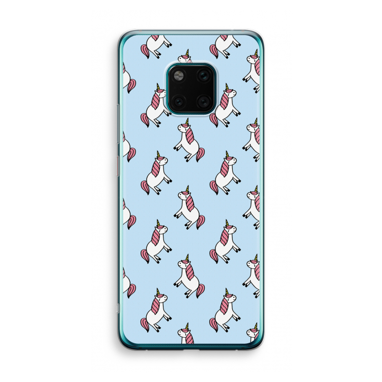 Eenhoorns overal: Huawei Mate 20 Pro Transparant Hoesje