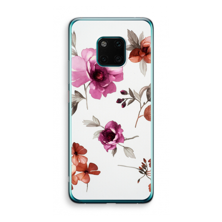 Geschilderde bloemen: Huawei Mate 20 Pro Transparant Hoesje