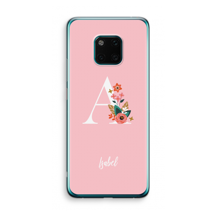 Pink Bouquet: Huawei Mate 20 Pro Transparant Hoesje