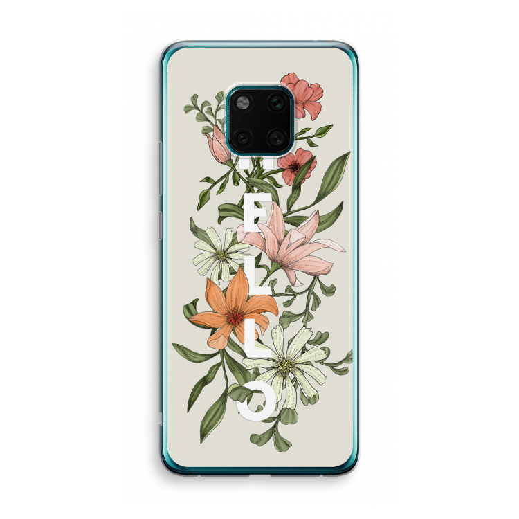 Hello bloemen: Huawei Mate 20 Pro Transparant Hoesje