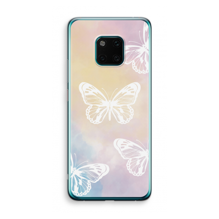 White butterfly: Huawei Mate 20 Pro Transparant Hoesje