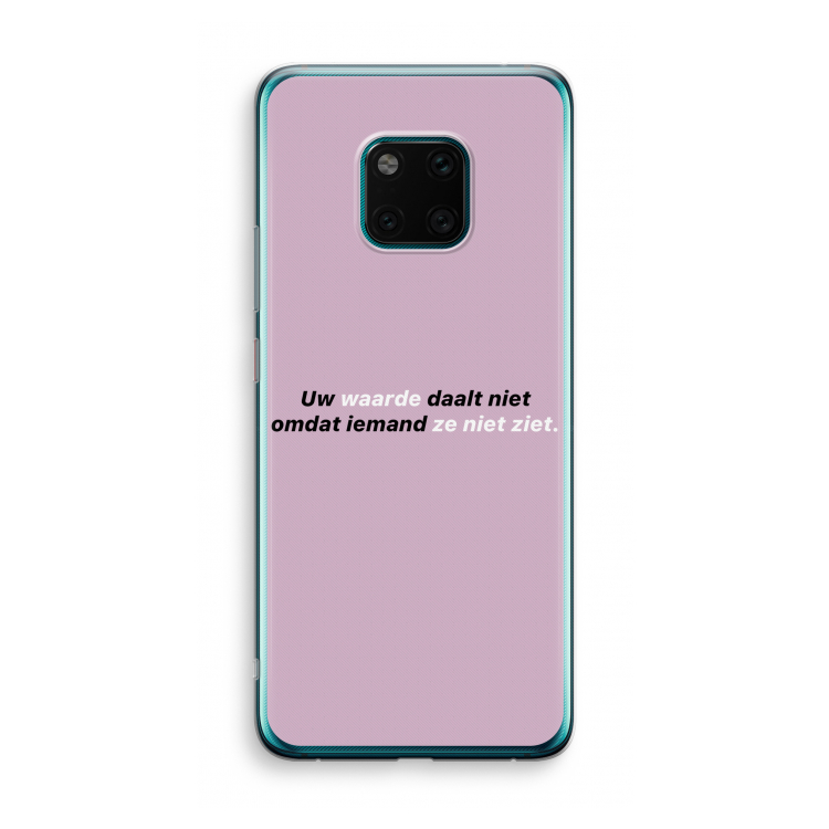 uw waarde daalt niet: Huawei Mate 20 Pro Transparant Hoesje