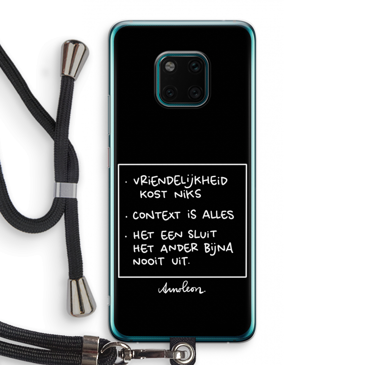 Mijn Motto's: Huawei Mate 20 Pro Transparant Hoesje met koord