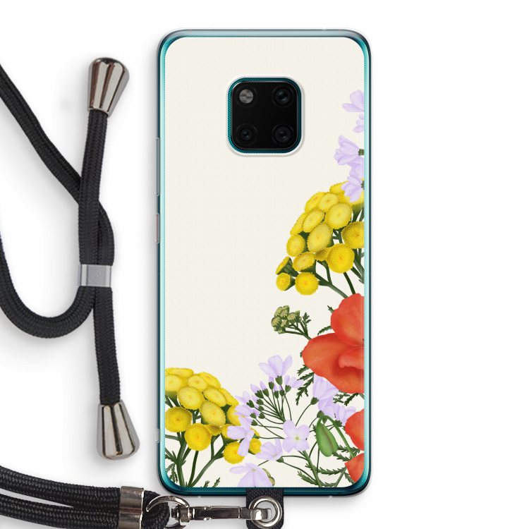 Wilde bloemen: Huawei Mate 20 Pro Transparant Hoesje met koord