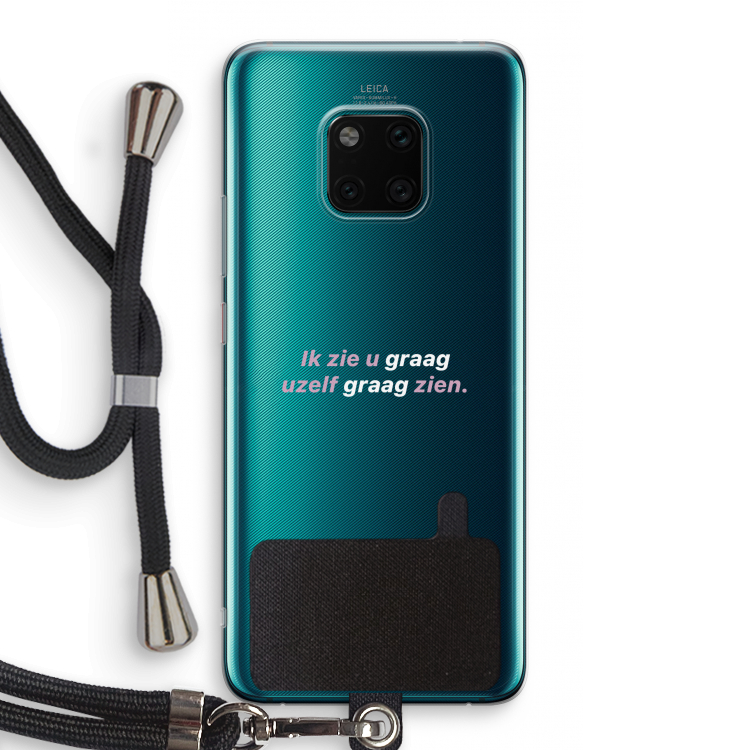 uzelf graag zien: Huawei Mate 20 Pro Transparant Hoesje met koord