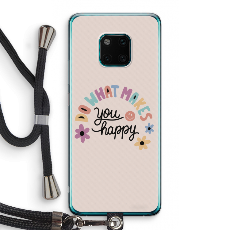 Happy days: Huawei Mate 20 Pro Transparant Hoesje met koord