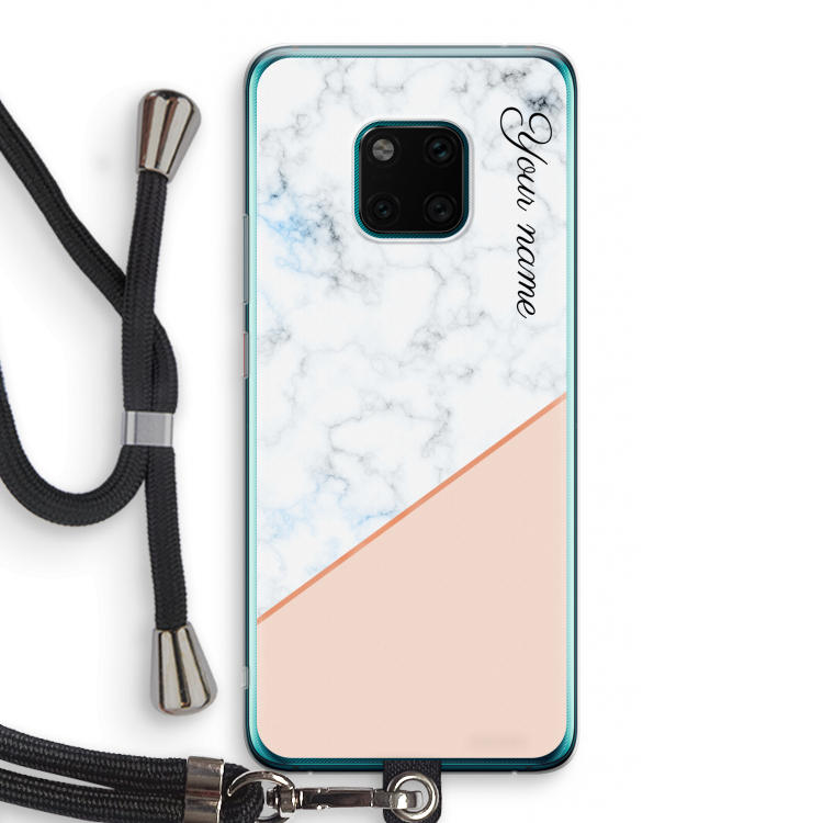 Marmer in stijl: Huawei Mate 20 Pro Transparant Hoesje met koord