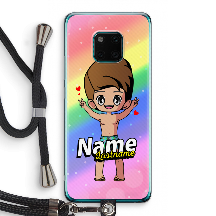 Chibi Maker man: Huawei Mate 20 Pro Transparant Hoesje met koord