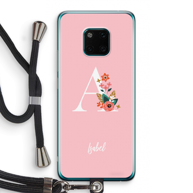 Pink Bouquet: Huawei Mate 20 Pro Transparant Hoesje met koord