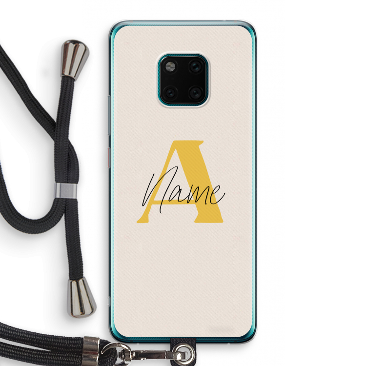 Amber Script: Huawei Mate 20 Pro Transparant Hoesje met koord