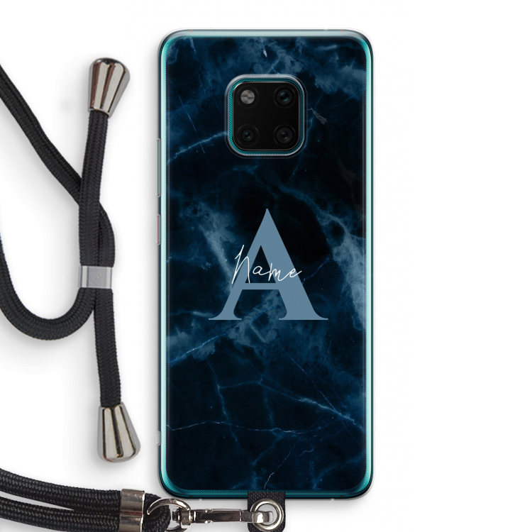Midnight Marble: Huawei Mate 20 Pro Transparant Hoesje met koord