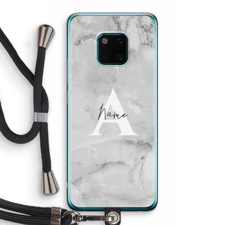 Ivory Marble: Huawei Mate 20 Pro Transparant Hoesje met koord