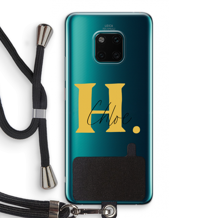 Amber Script: Huawei Mate 20 Pro Transparant Hoesje met koord