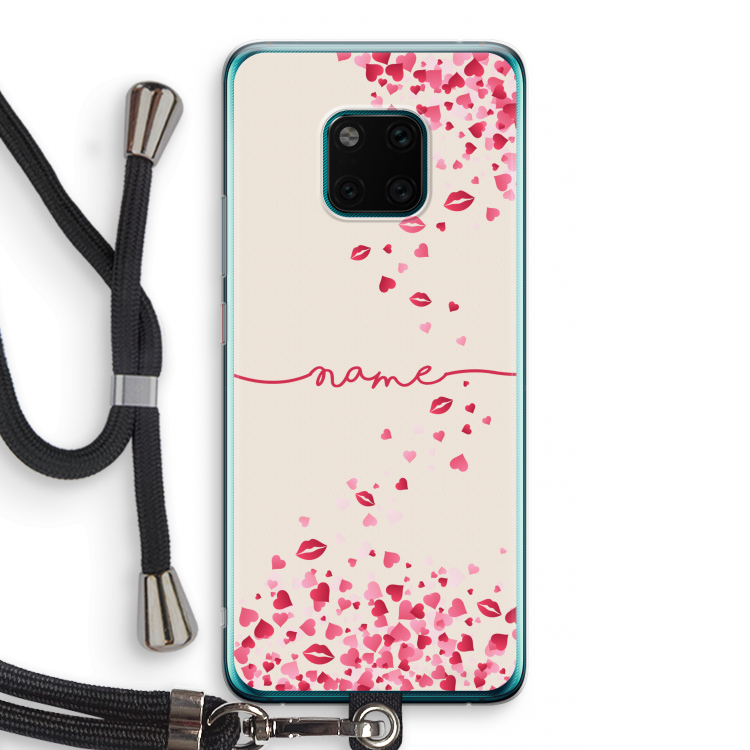 Hartjes en kusjes: Huawei Mate 20 Pro Transparant Hoesje met koord