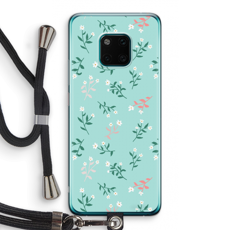 Small white flowers: Huawei Mate 20 Pro Transparant Hoesje met koord