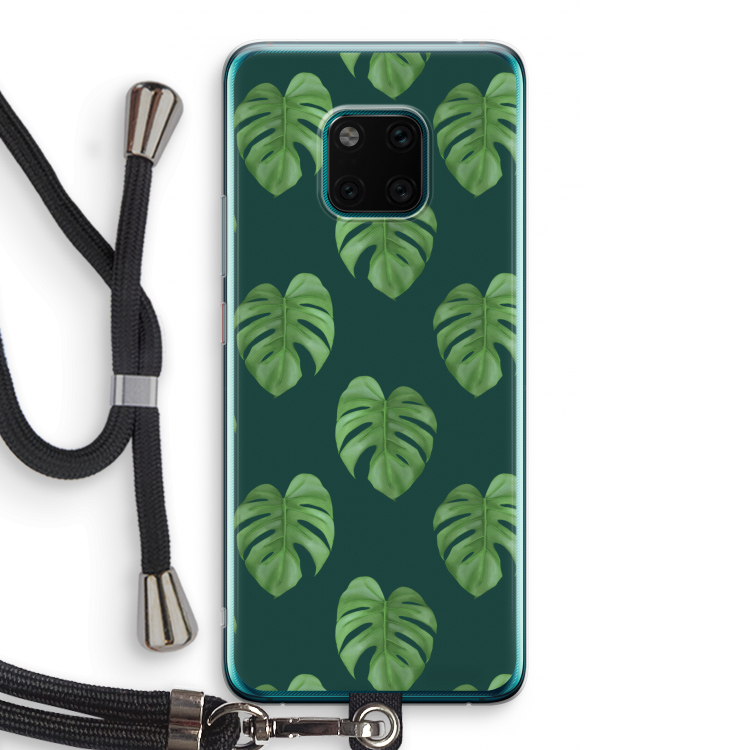 Monstera leaves: Huawei Mate 20 Pro Transparant Hoesje met koord