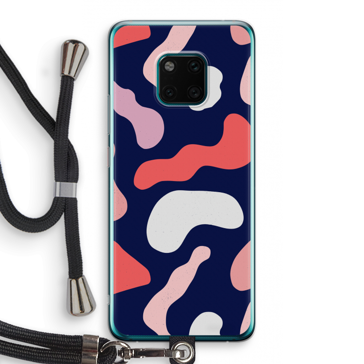 Memphis Shapes Pink: Huawei Mate 20 Pro Transparant Hoesje met koord