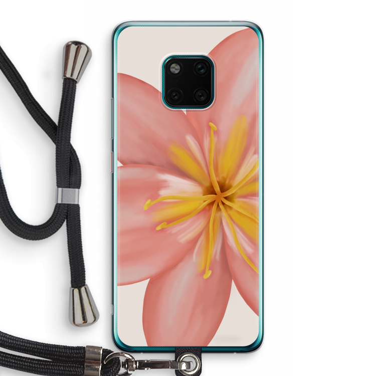 Pink Ellila Flower: Huawei Mate 20 Pro Transparant Hoesje met koord