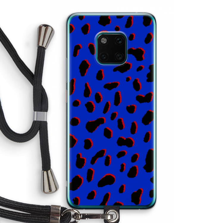 Blue Leopard: Huawei Mate 20 Pro Transparant Hoesje met koord