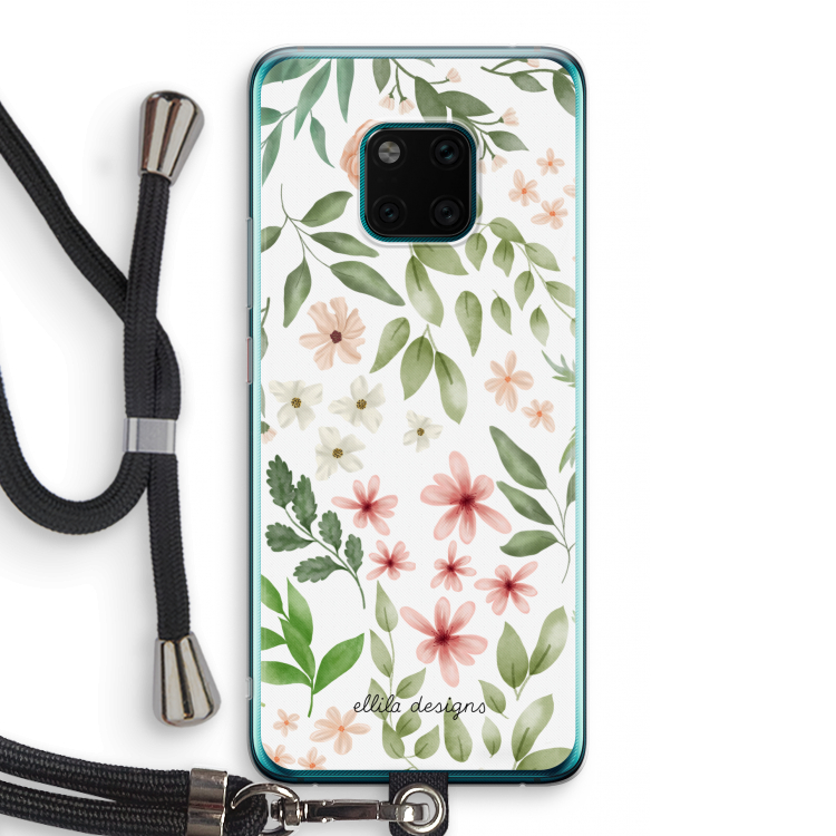 Botanical sweet flower heaven: Huawei Mate 20 Pro Transparant Hoesje met koord