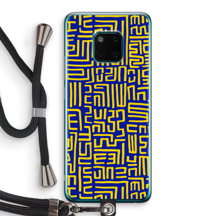 Majorelle Blue Print: Huawei Mate 20 Pro Transparant Hoesje met koord