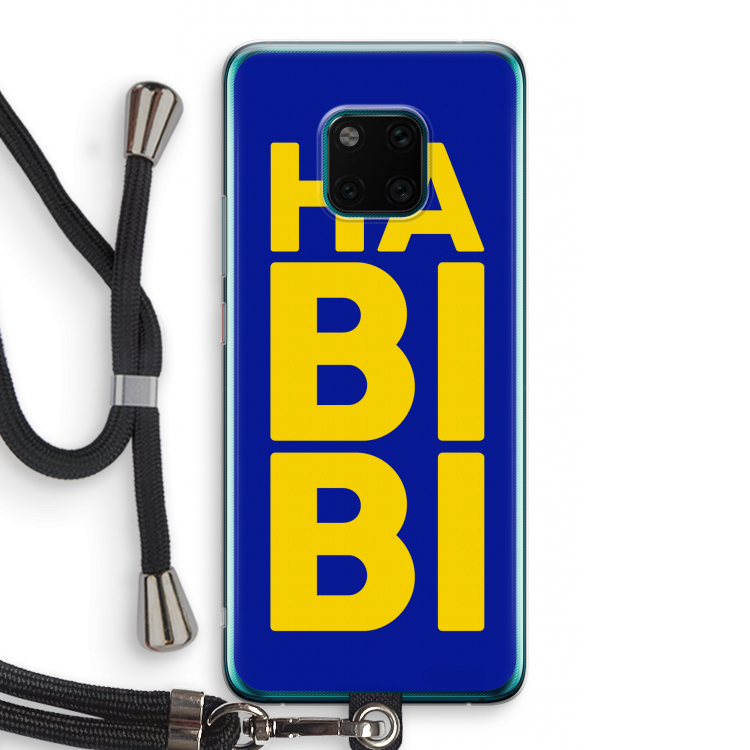 Habibi Blue: Huawei Mate 20 Pro Transparant Hoesje met koord