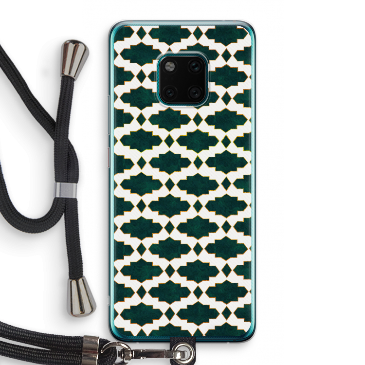 Moroccan tiles: Huawei Mate 20 Pro Transparant Hoesje met koord