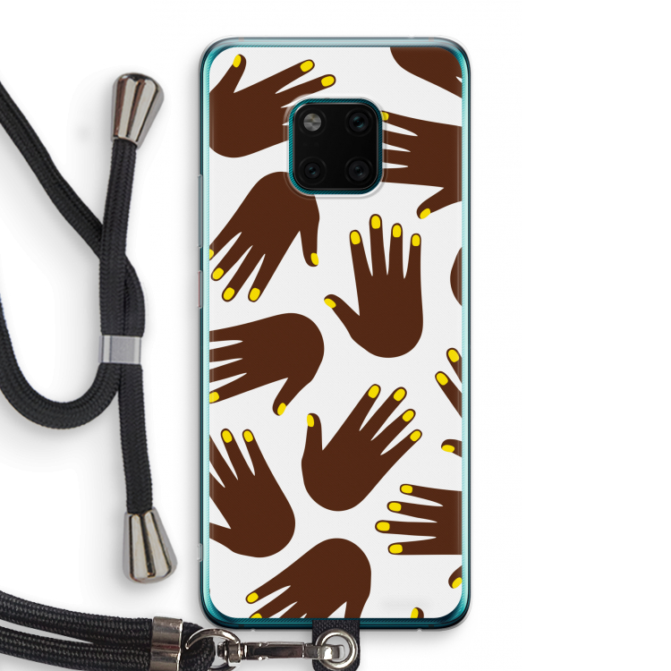 Hands dark: Huawei Mate 20 Pro Transparant Hoesje met koord