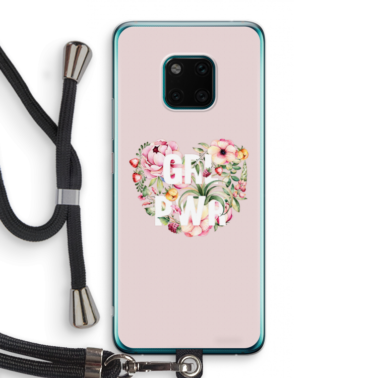 GRL PWR Flower: Huawei Mate 20 Pro Transparant Hoesje met koord