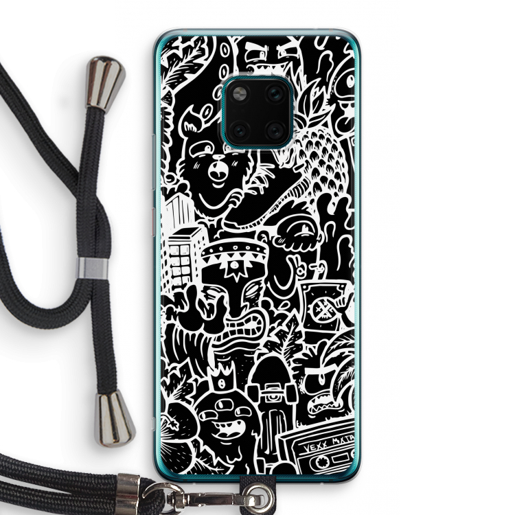 Vexx Black Mixtape: Huawei Mate 20 Pro Transparant Hoesje met koord
