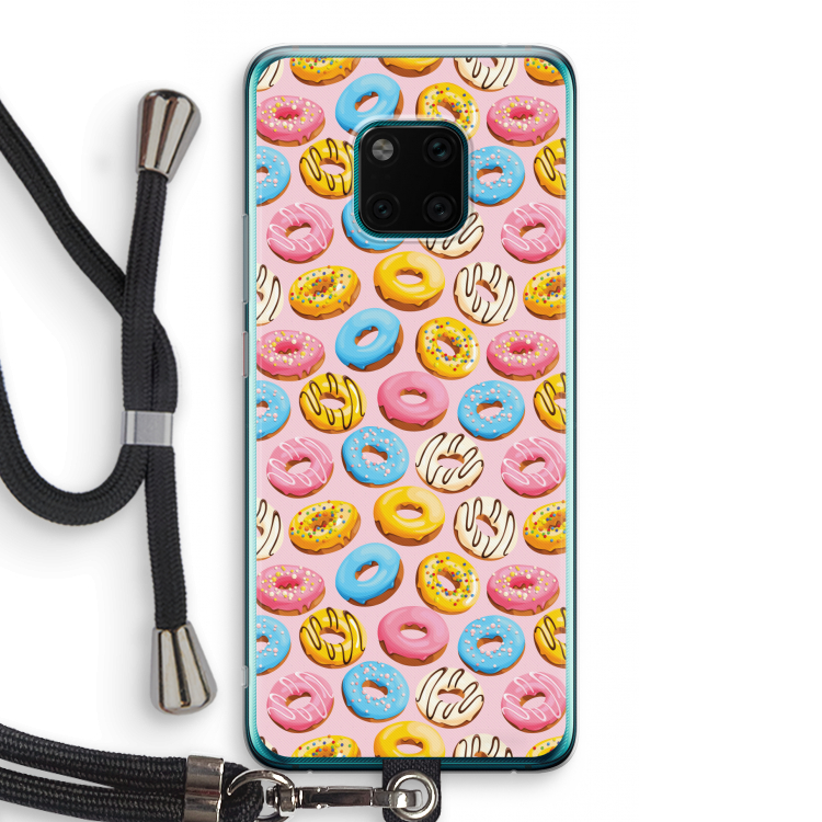 Pink donuts: Huawei Mate 20 Pro Transparant Hoesje met koord