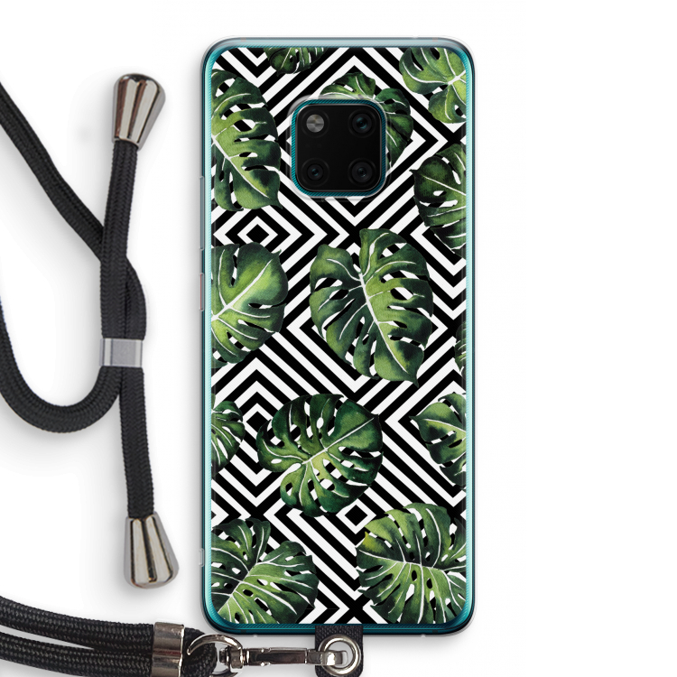 Geometrische jungle: Huawei Mate 20 Pro Transparant Hoesje met koord
