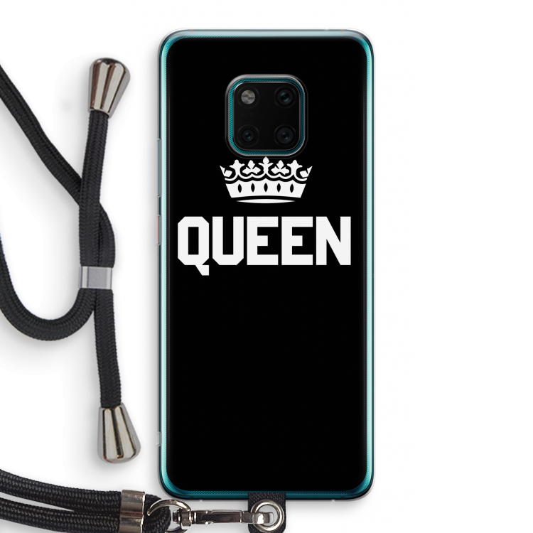 Queen zwart: Huawei Mate 20 Pro Transparant Hoesje met koord