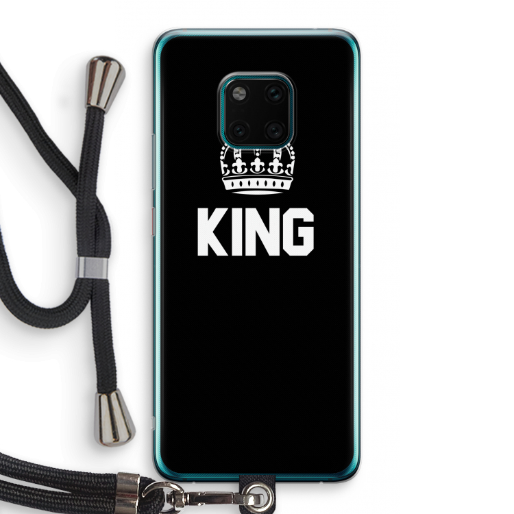 King zwart: Huawei Mate 20 Pro Transparant Hoesje met koord