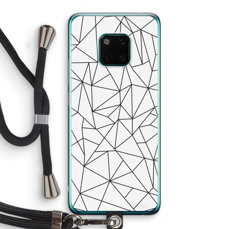 Geometrische lijnen zwart: Huawei Mate 20 Pro Transparant Hoesje met koord