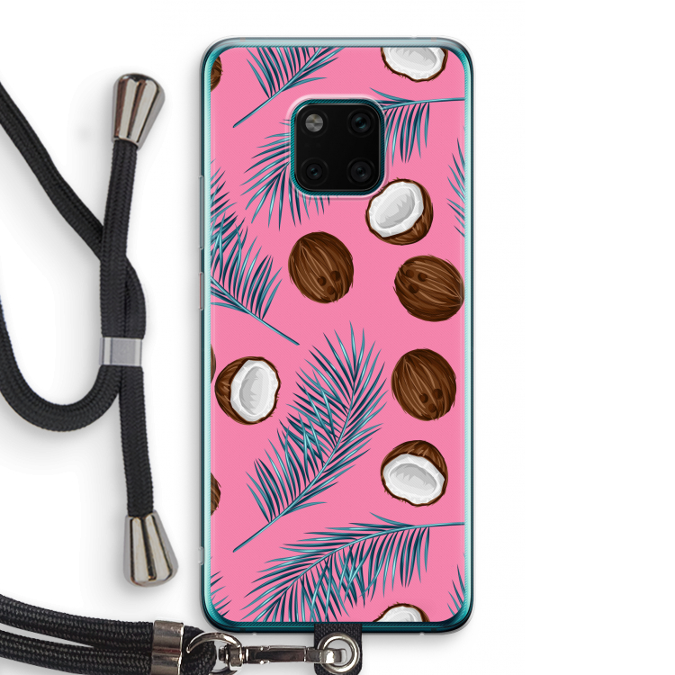 Kokosnoot roze: Huawei Mate 20 Pro Transparant Hoesje met koord