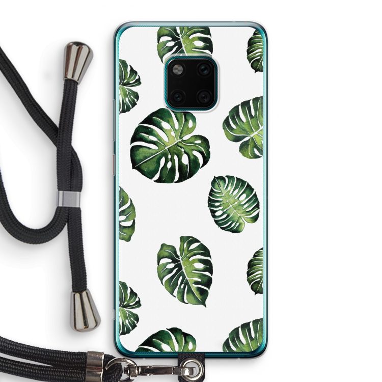 Tropische bladeren: Huawei Mate 20 Pro Transparant Hoesje met koord