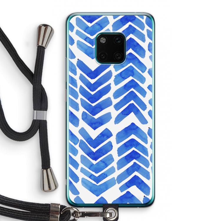 Blauwe pijlen: Huawei Mate 20 Pro Transparant Hoesje met koord