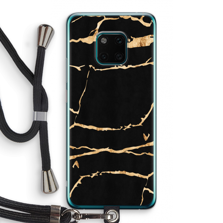 Gouden marmer: Huawei Mate 20 Pro Transparant Hoesje met koord