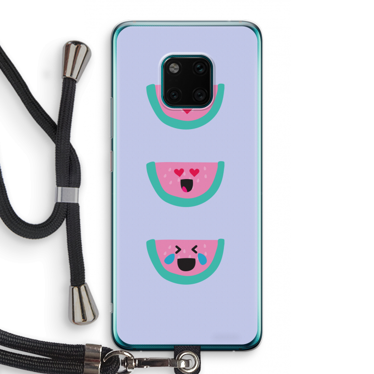 Smiley watermeloen: Huawei Mate 20 Pro Transparant Hoesje met koord