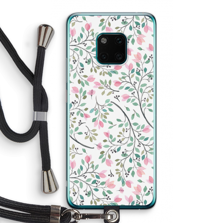 Sierlijke bloemen: Huawei Mate 20 Pro Transparant Hoesje met koord