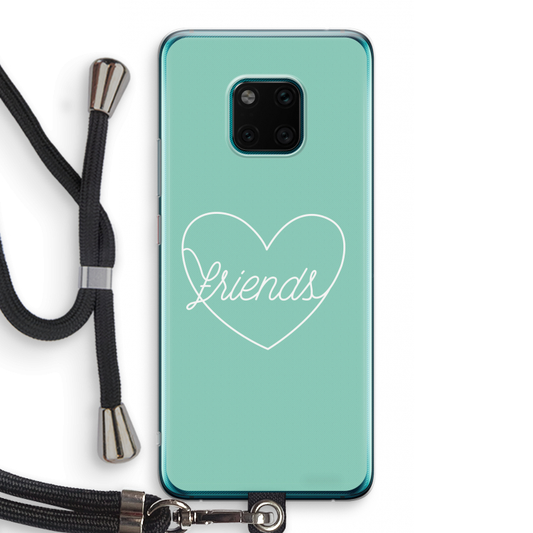 Friends heart pastel: Huawei Mate 20 Pro Transparant Hoesje met koord