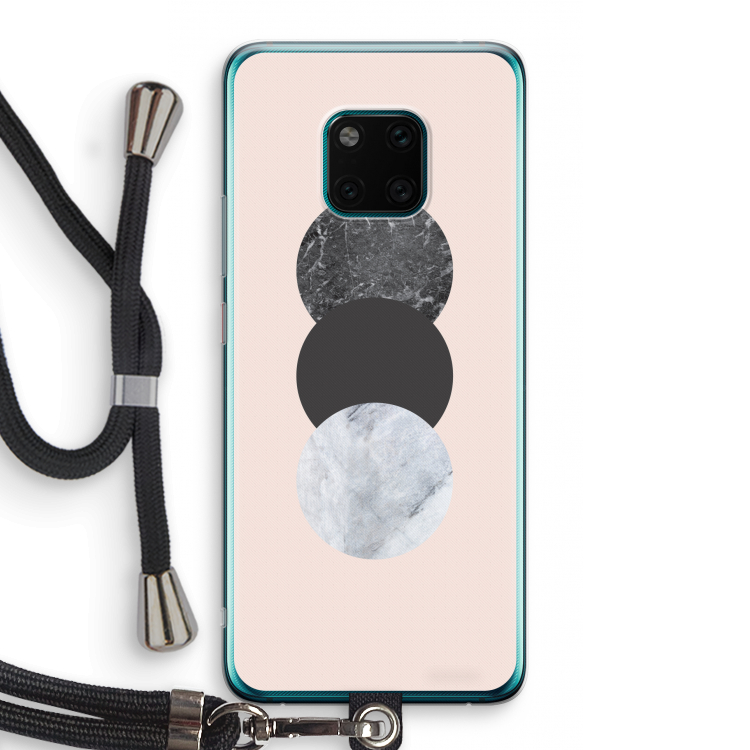 Marmeren cirkels: Huawei Mate 20 Pro Transparant Hoesje met koord
