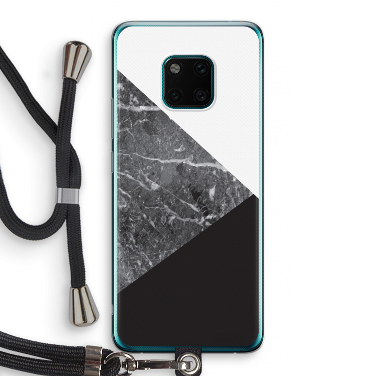 Combinatie marmer: Huawei Mate 20 Pro Transparant Hoesje met koord