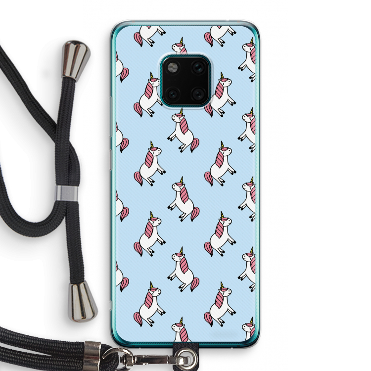 Eenhoorns overal: Huawei Mate 20 Pro Transparant Hoesje met koord