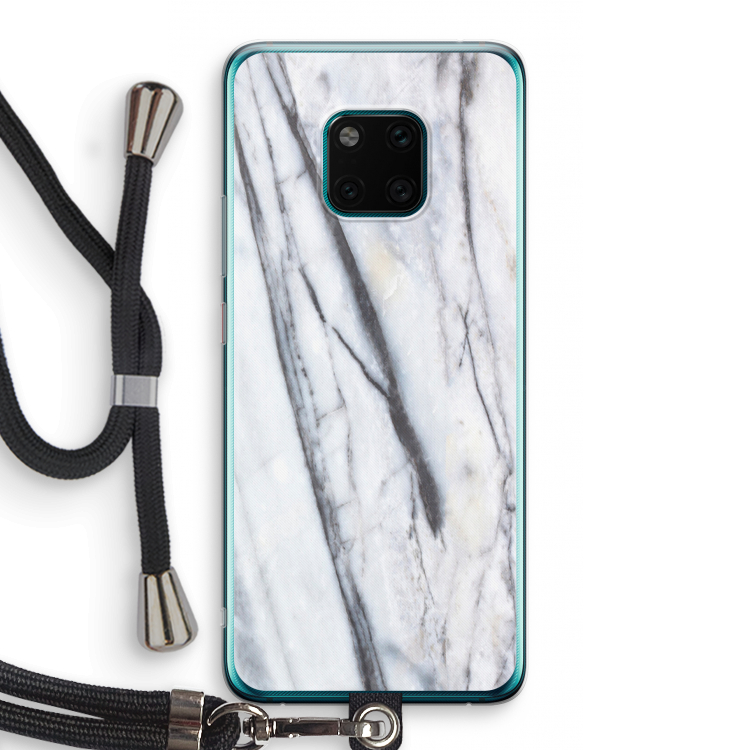 Gestreepte marmer: Huawei Mate 20 Pro Transparant Hoesje met koord
