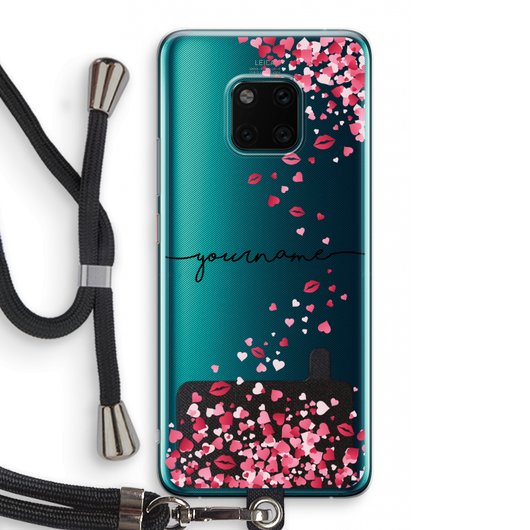 Hartjes en kusjes: Huawei Mate 20 Pro Transparant Hoesje met koord