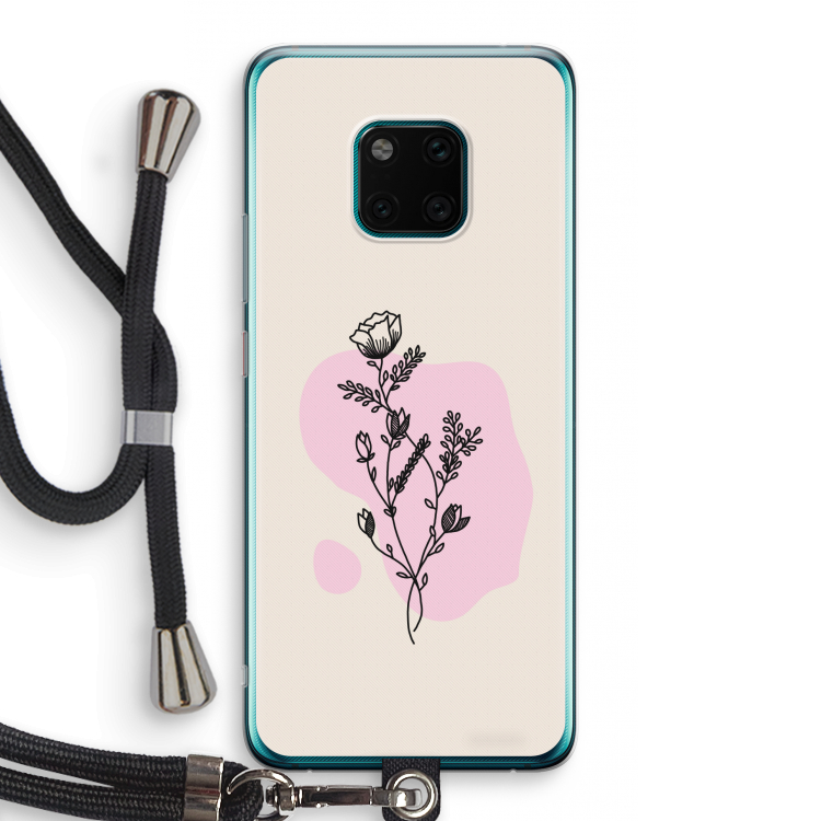 Roses are red: Huawei Mate 20 Pro Transparant Hoesje met koord