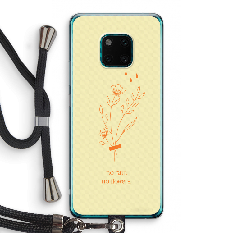 No rain no flowers: Huawei Mate 20 Pro Transparant Hoesje met koord
